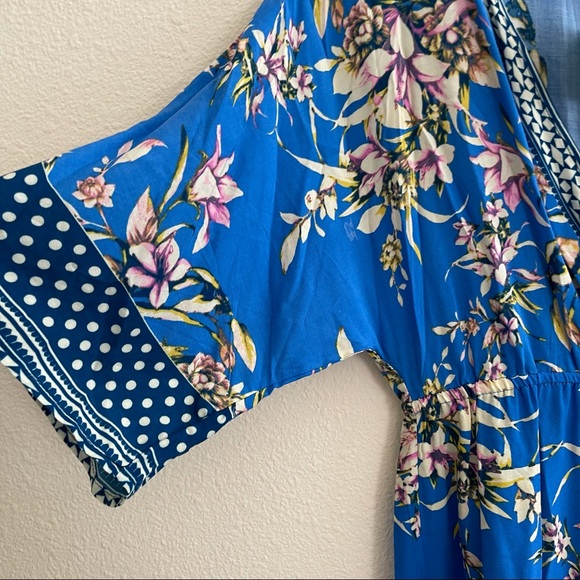 Flying Tomato Blue Floral Maxi Dress Sz S NWT - Picture 5 of 6